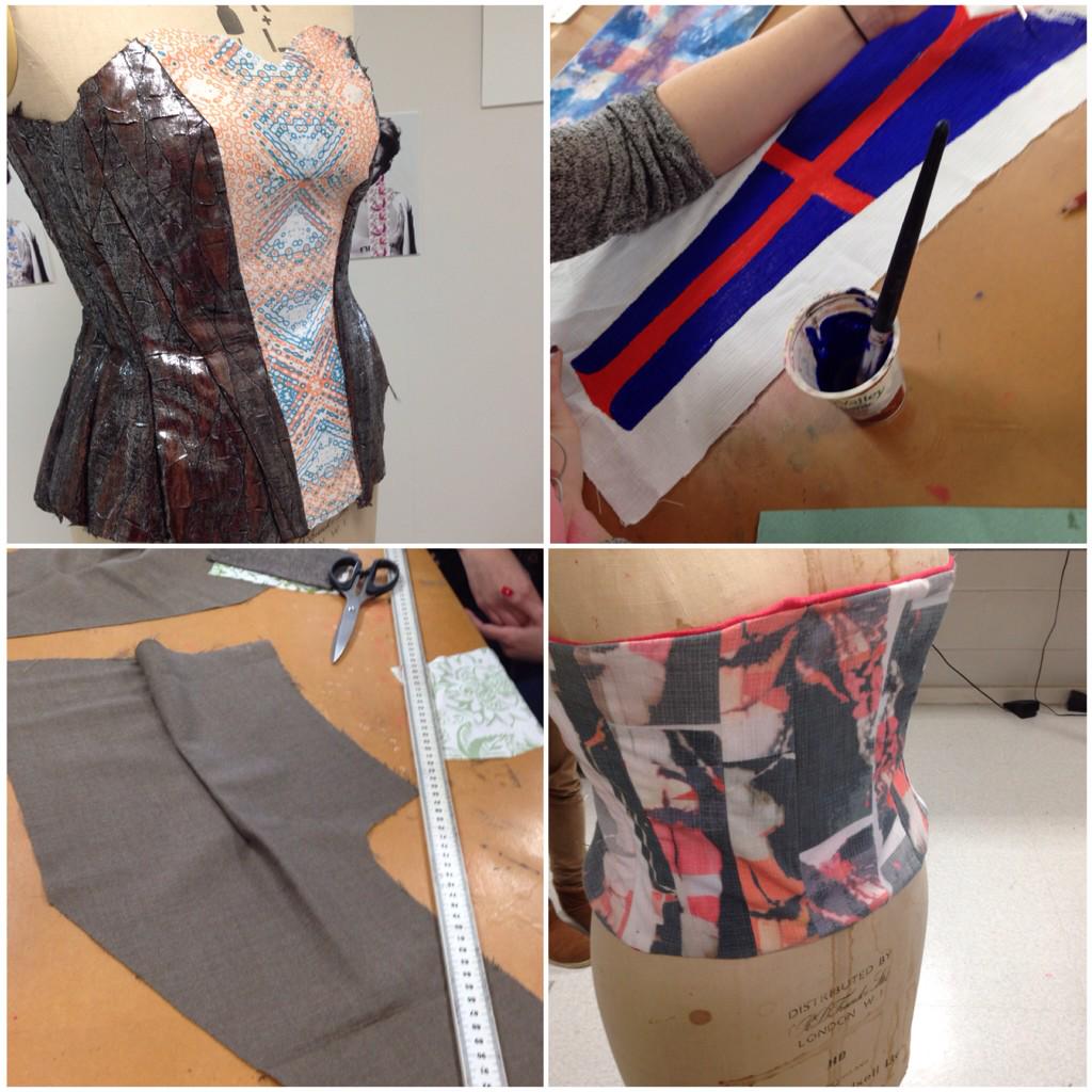 MYVOSUK's tweet image. Fashion students garment making @Gloscol @G211fashion  #print #paint #PatternCut #sew #NextGeneration