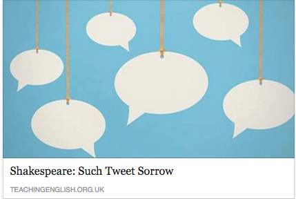 TeachingEnglish's tweet photo. Lesson plan using tweets for #Shakespeare’s Romeo and Juliet characters | Upper-intermediate+ http://t.co/jfQo8oPi9Q http://t.co/spjGEMVge1
