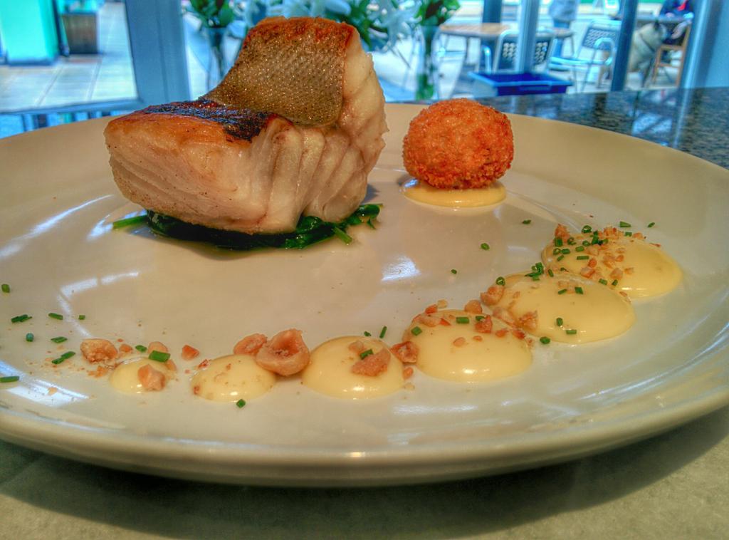 Our special today, pan seared coley, wild mushroom arancini and lemon mayo. £7.95