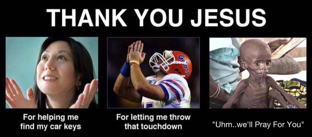 UnholyQuestions's tweet image. Give the lord praise for everything...well except the starving children.