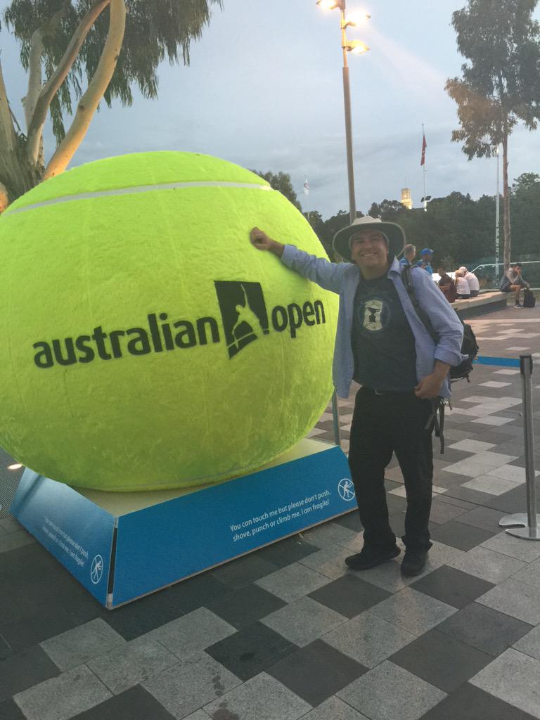 4whateveritis's tweet image. #AusOpen having a ball at the Australian Open tennis #tennis