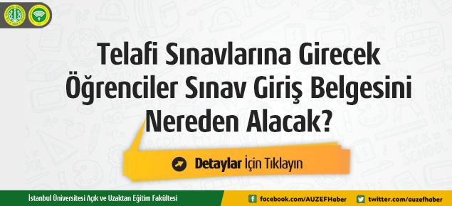 TELAFİ SINAVLARINA GİRECEK ÖĞRENCİLER SINAV GİRİŞ BELGESİNİ NEREDEN ALACAK?
auzefhaber.istanbul.edu.tr/telafi-sinavla…