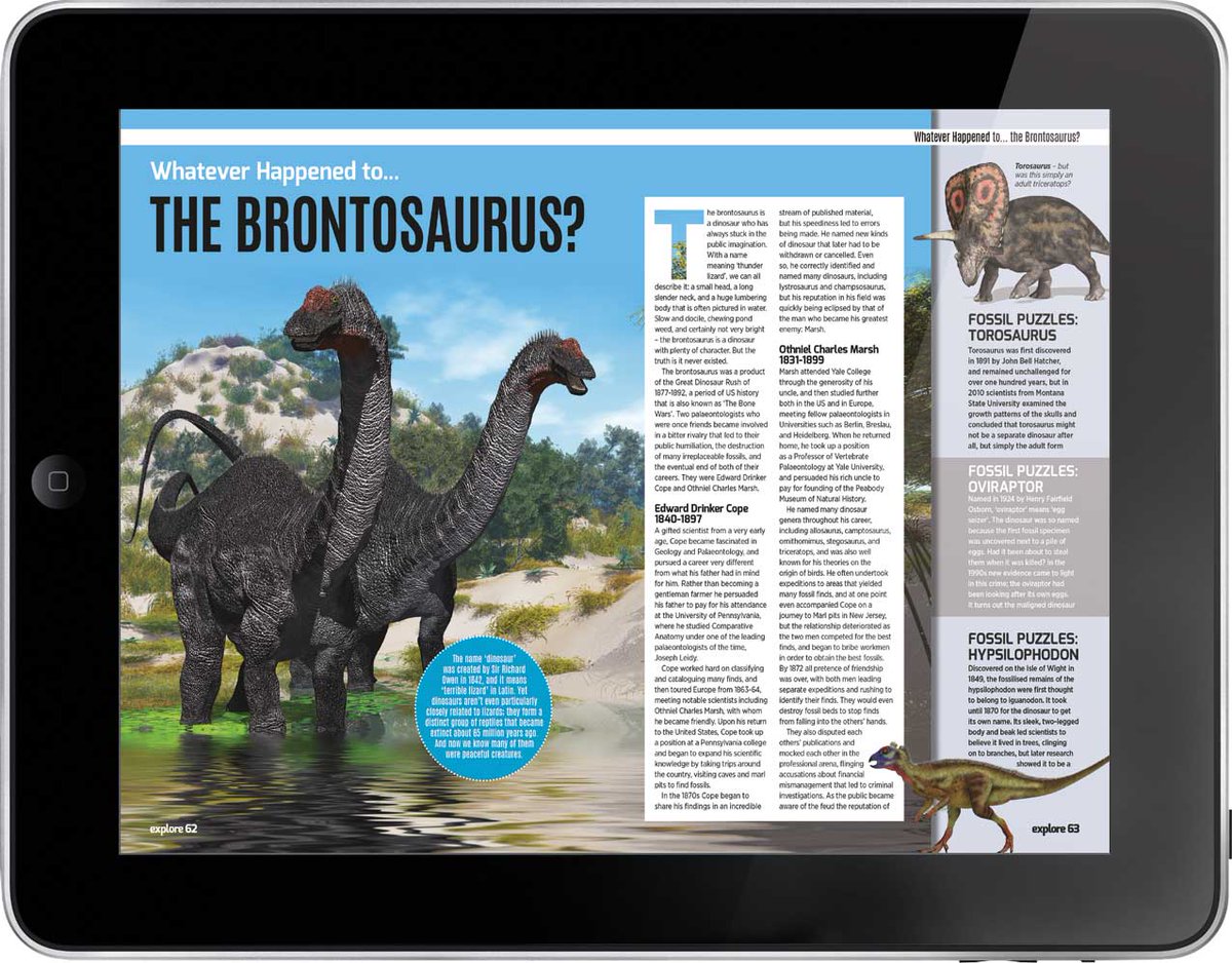 Whatever happened to the Brontosaurus? Find out in explore magazine issue 1 on sale 23rd January.