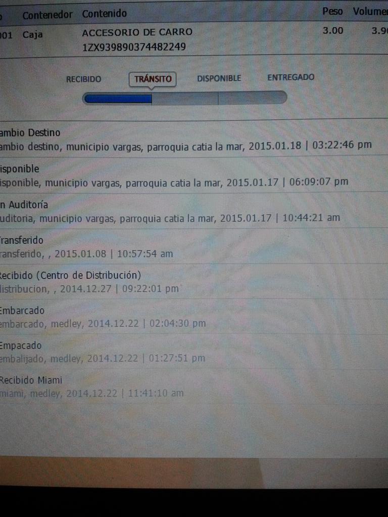 20042012a's tweet photo. @LibertyHelpVE BD Podría por favor decirme q significa que el paquete estuvo disponible y ahora cambio de destino? http://t.co/KXBBbm6BWv