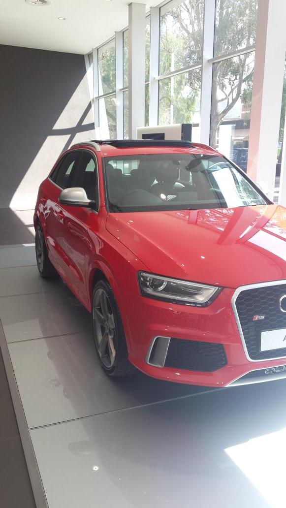 AudiBloem's tweet photo. The hot RSQ3 just arrived on our floor. 2.5Tfsi 228kw of exhilarating power!! http://t.co/TIP3fWeH8U