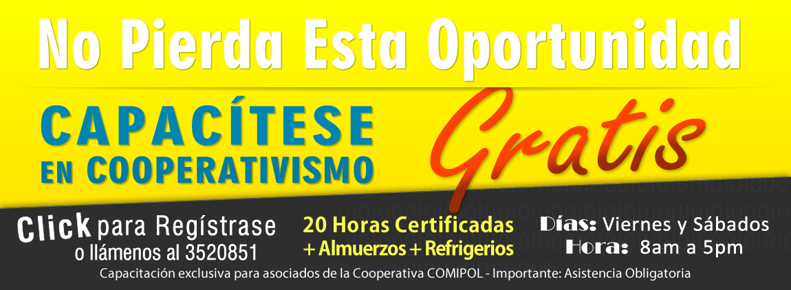 Comipol's tweet photo. Asociado No Pierda Esta Oportunidad
CAPACITESE EN ECONOMÍA SOLIDARIA
INGRESE AL SIGUIENTE LINK
http://t.co/aLzyGbVREx http://t.co/xiZnnqg1ih