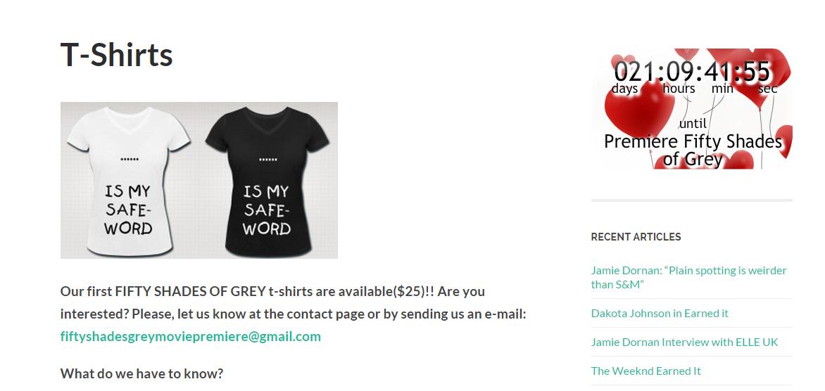 FiftyShades15's tweet photo. @FiftyShadesEN Our first T-Shirts!! Visit http://t.co/78XZnT1ydF  and choose your safeword and colour! #fiftyshades http://t.co/c8kywvrO5L