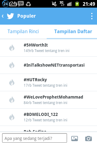 raffa_oct's tweet photo. Keren #IniTalkshowNETtransportasi Tranding Topic Ke-2... @newsuleprikitiw @Ini_Talkshow @jurike9 @andretaulany74 http://t.co/YvEE0Ws37B
