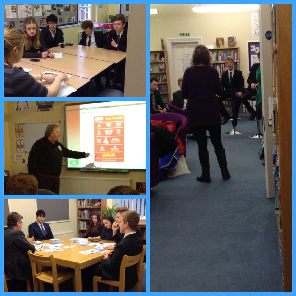 LPLibrarian's tweet photo. 5 local charities explaining their work to Y10 CAS students @FirstGiveUK http://t.co/uZS9Bhwzxo