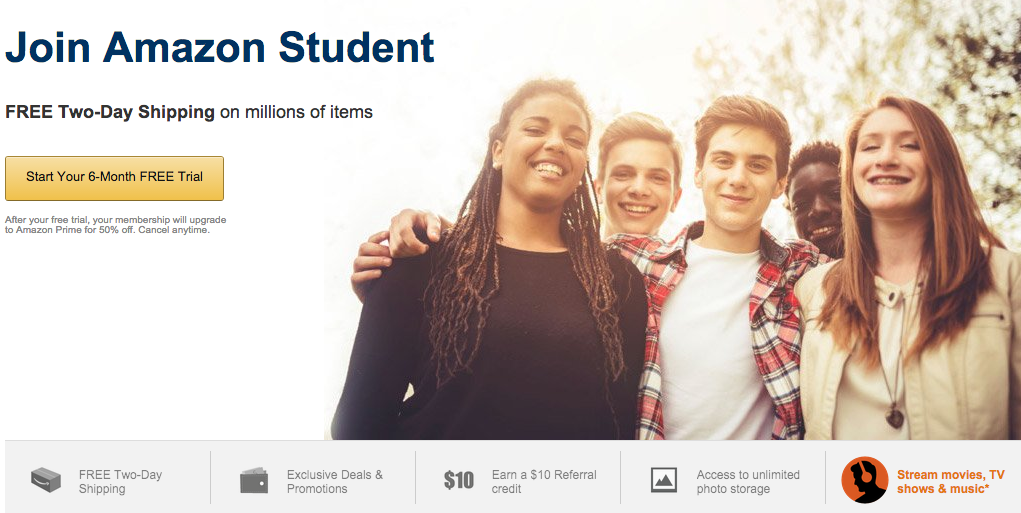 StudentID's tweet image. #TodayWeLove: Free @Amazon Student membership for college students! Get it here: go.id.me/1CL1Syj