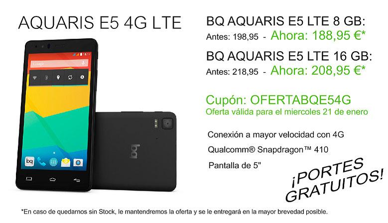 techplus_social's tweet photo. Cupón #BQ Aquaris E5 4G LTE desde 188,95 €! Te lo vas a perder? Oferta válida solo para el miercoles 21/01/15 http://t.co/vnCpdv3Iu1