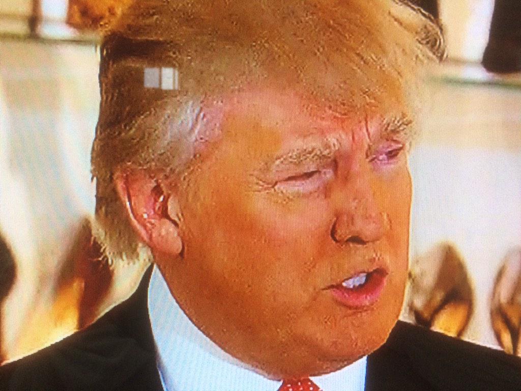 coexponential's tweet photo. Mr. Trump's makeup artist should be fired #CelebrityApprentice @realDonaldTrump #onebritnobull @ApprenticeNBC #obnb http://t.co/6f2t2pdtsV
