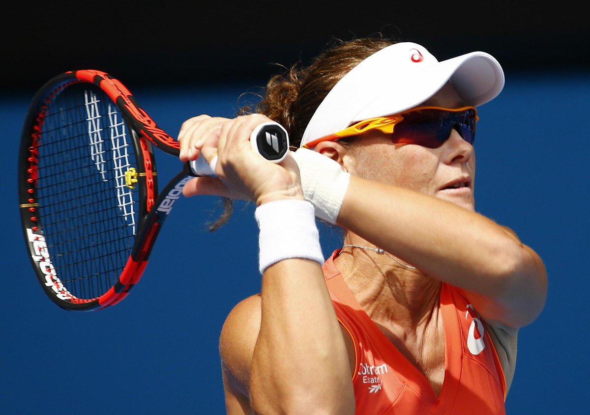 Sam Stosur (<a href="/bambamsam30/">Samantha Stosur</a>) through to R2 at the <a href="/AustralianOpen/">#AusOpen</a>. #ausopen #oakleytennis (Pic: M. Klein)