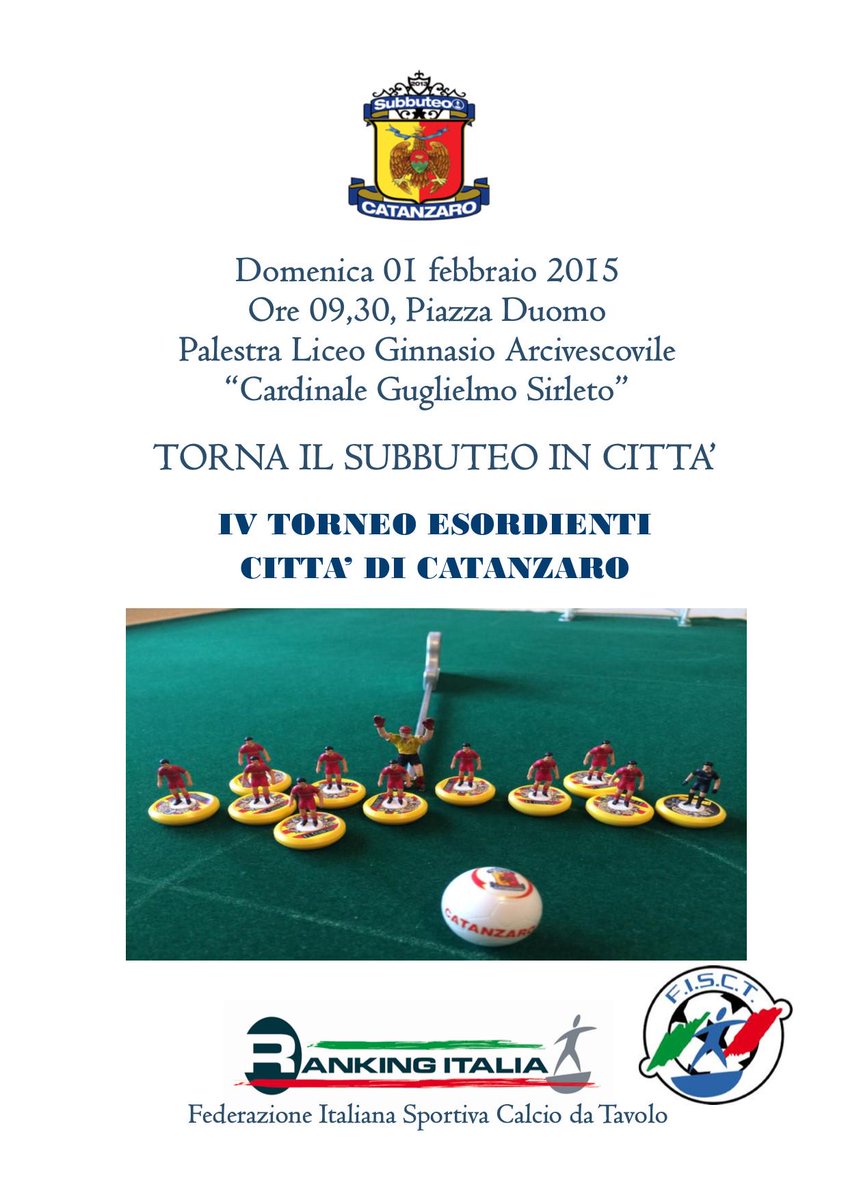 subbuteocz's tweet image. @Ita_Subbuteo @SubbuteoReport  @Subbuteosport 01.02.2015 a #catanzaro #torneo #esordienti #subbuteo @FISCT_Official