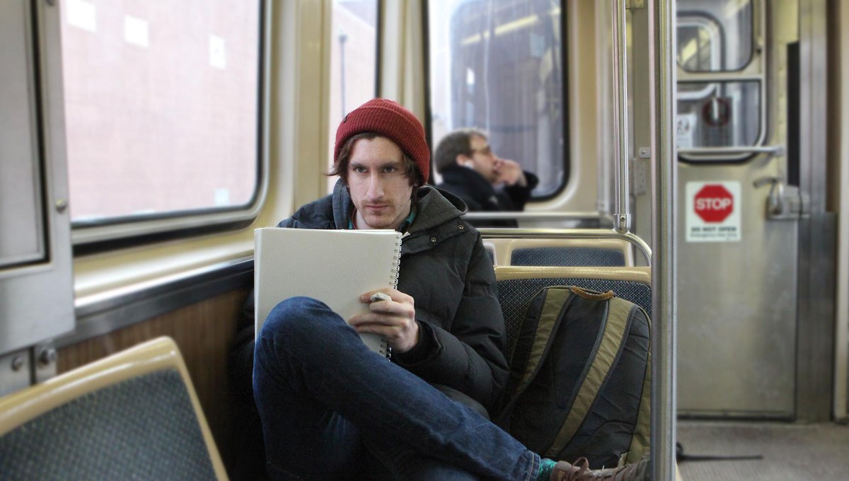 TheOnion's tweet photo. Artist Always Carries Around Sketchbook In Case He Feels Like Making Someone Uncomfortable http://t.co/xmxDlBtt6t http://t.co/dECgHgAHmp