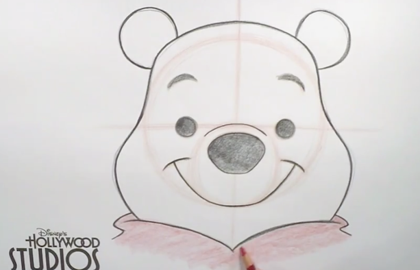 how to draw winnie the pooh face