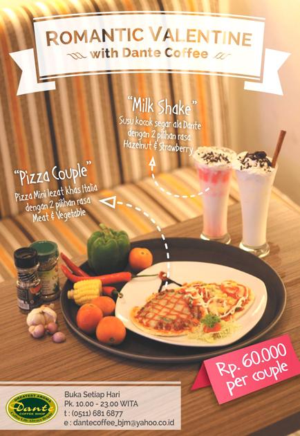 ROMANTIC VALENTINE with Dante Coffee @Grandbanua
IDR 60.000 / couple Info &amp; Resevasi 05116816877