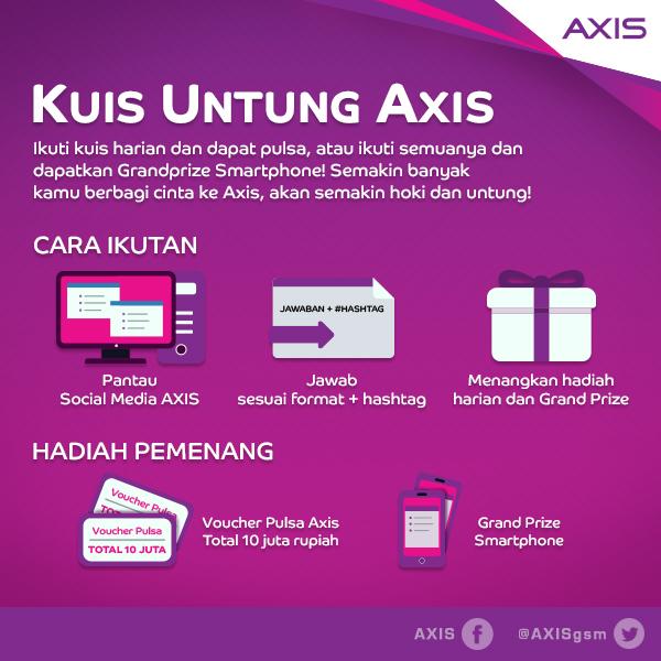 AXISgsm's tweet photo. Yang belom menang hari ini jangan sedih, Kuis Untung AXIS masih ada sampai 11 Februari 2015. #KUA http://t.co/N9E5R3S3og