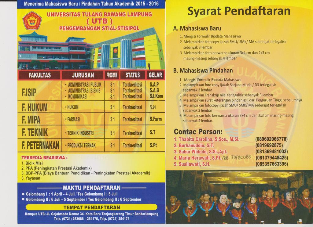 Penerimaan mahasiswa baru dan pindahan angkatan 2015