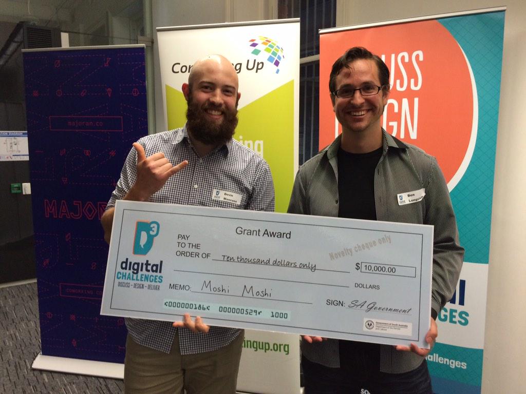 taibot's tweet image. Congratulations Moshi Moshi! How did you go cashing that cheque today @devinmancuso  #d3challenge