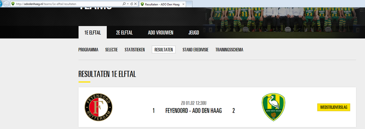 De website van <a href="/ADODenHaag/">ADO Den Haag</a> schept duidelijkheid. Gewoon 3 punten mee naar Den Haag.  #FEYADO