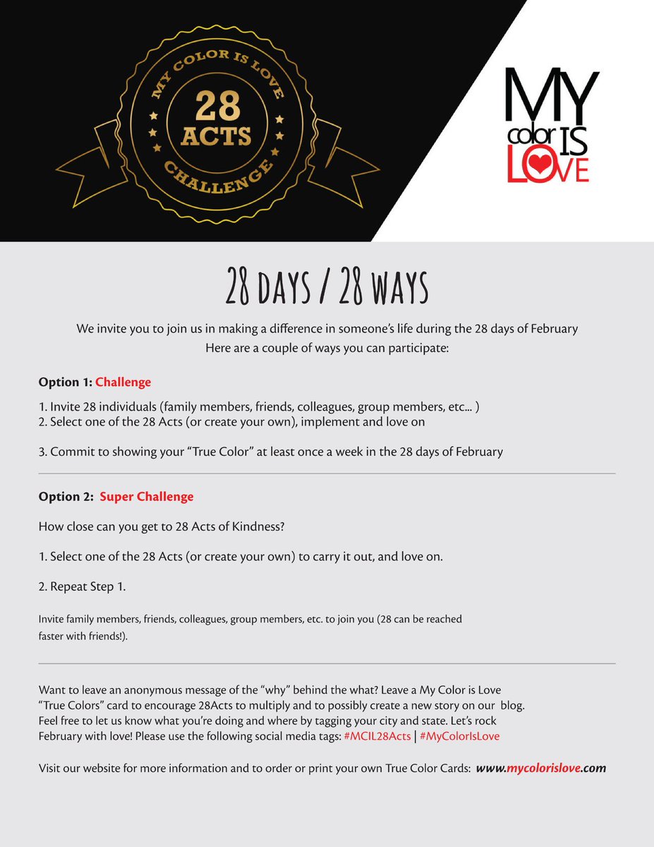 MyColorIsLove's tweet photo. You are invite to make an impact! 28Acts Challenge #SB49 #MyColorIsLove http://t.co/uKdgAxUYSA
