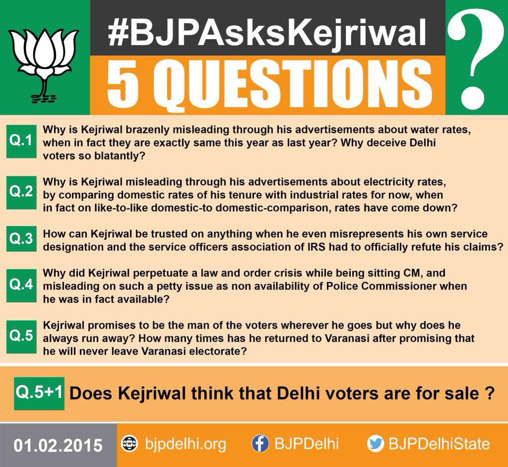 BJP4Dwarka's tweet photo. 5 set of questions asked from AAP on 1st February'15
#BJPAsksKejriwal 
#BJP4Delhi #BJP4Dwarka #Rajput4Dwarka http://t.co/AE0VdVL4q8