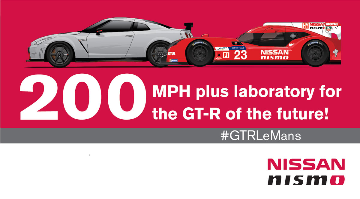 Nissan's tweet photo. A glimpse into the future. Meet the #GTRLeMans #NISMO: http://t.co/K04LuAWPog http://t.co/vji18bnGq0