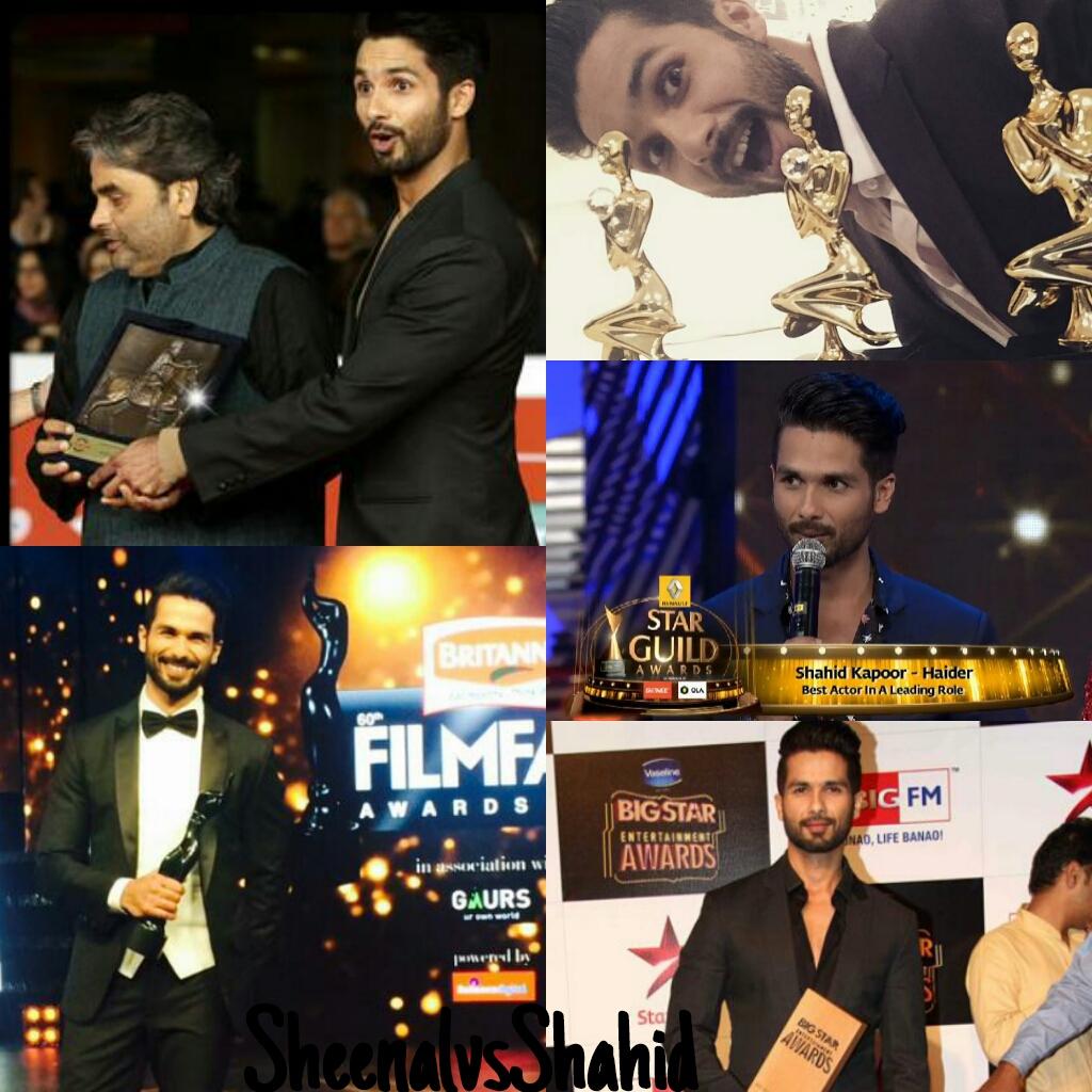 SheenaForShahid's tweet photo. Congrats Shahid Kapoor Best Actor Of 2014 #Stardust #StarGuild #Screen #Filmfare Awards Now Bring #IIFA (My Edit) http://t.co/9gUFvgfIM7
