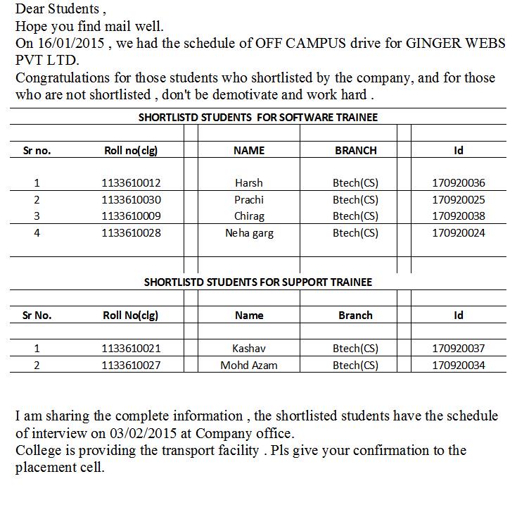 placementremtec's tweet image. Dear Students,
Pls read carefully...
Thanks 
Placement cell