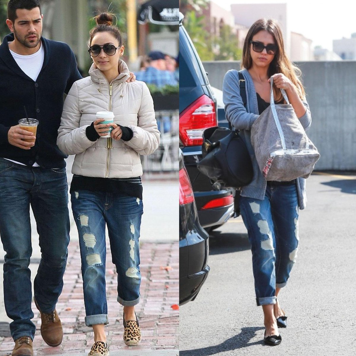 ClubCultureID's tweet photo. Spotted! Cara Santana and Jessica Alba wearing @7FAM Relaxed Skinny with super destroyed! Who wore it better? http://t.co/I1n2uGAaSh