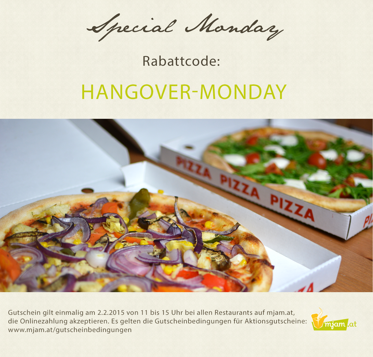 foodora_at's tweet photo. Weil gestern #Superbowl war wird der  #MjamMonday zum #HangoverMonday. Von 11- 15 Uhr gibt es heute 3€ Rabatt: http://t.co/YDTgRgvGfW