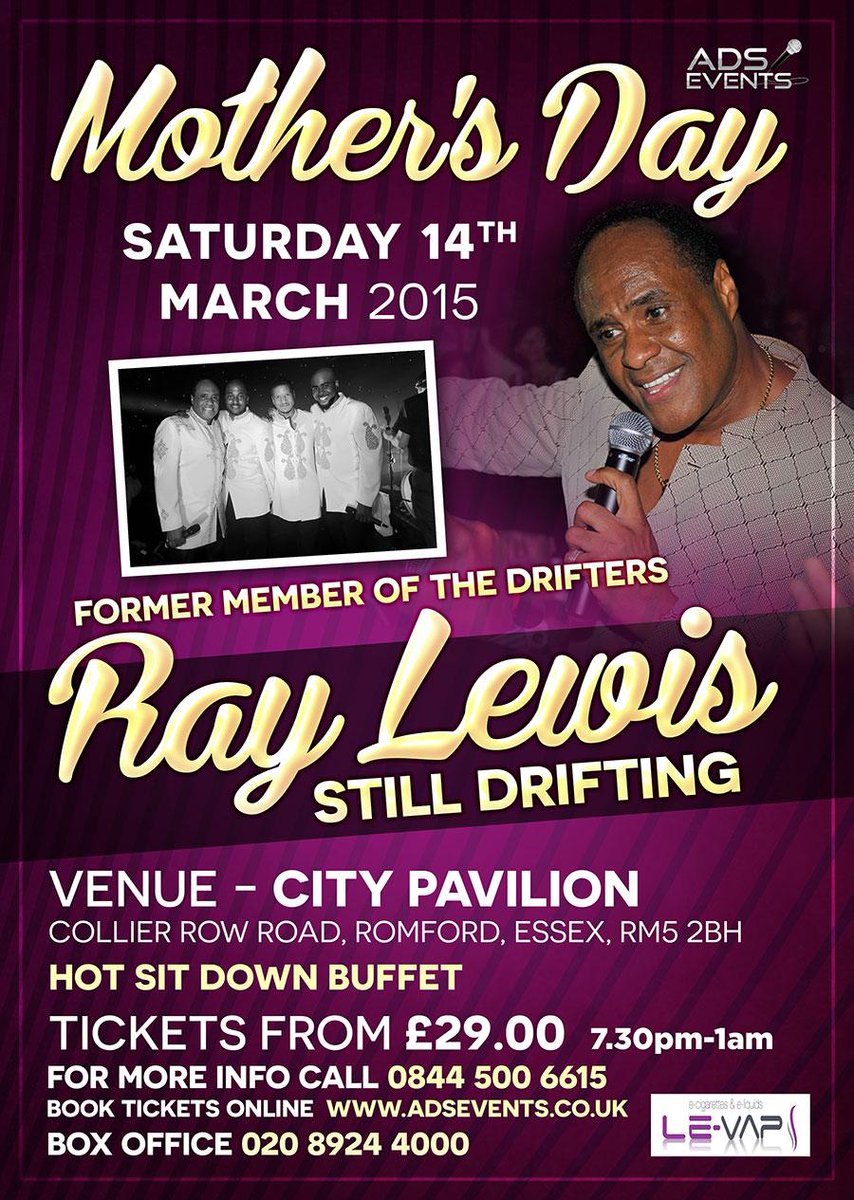decadesradio's tweet photo. @ADSEVENTS1 Ray lewis former member The Drifters @citypavilion @Nikki_ADS @decadesradio @TheUKGChronicle @maycharlou http://t.co/hhqXqNigtQ