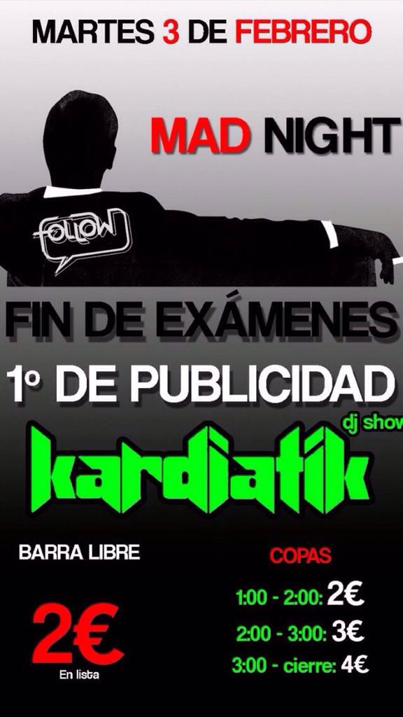 Este martes se lía en FOLLOW!! #FINDEEXAMENES #1oDEPUBLI  @kardiatikDj