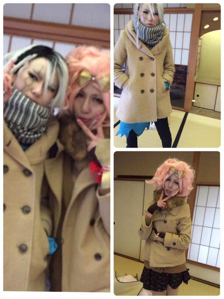 tobario's tweet image. 寒くて防寒してた元親と小少将が、とってもドキュンカップルで賞でした。V系バンドマンと山姥ギャルで違和感がない(=^x^=)生きていたら8日のイベントに行けると良いな〜！他にイベント予定ない！けど生きてますのでよろしくお願いします〜