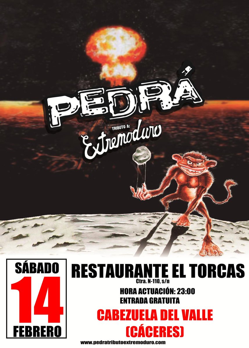 pedratributo's tweet photo. Sábado 14 de Febrero en @TorcasRestauran, en Cabezuela del Valle!! Entrada gratuita!!! Vamos todos a robar cerezas!! http://t.co/JHBBjGENGe