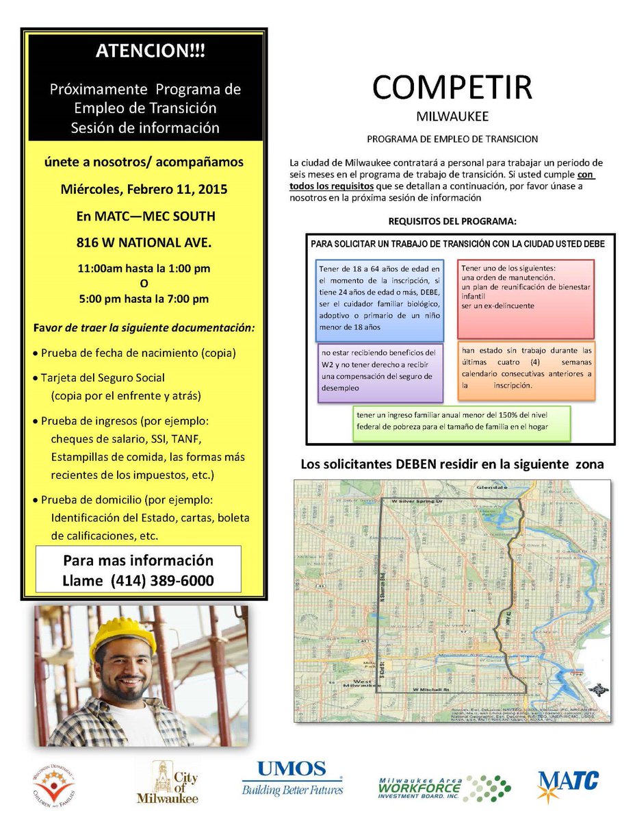 theMAWIB's tweet photo. Mayor Barrett &amp; Ald. Pérez urge residents to attend City jobs info sessions Feb. 11th for 115 positions in City Depts http://t.co/SoT1i3jmMy