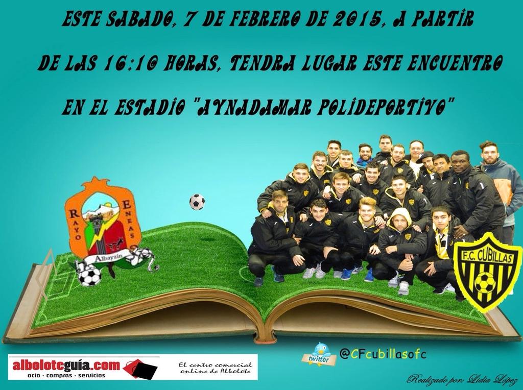 Próxima estación....  Aynadamar <a href="/RayoEneas/">Rayo Eneas Albayzin</a> vs <a href="/CFcubillasofc/">FC cubillas oficial</a> 
Partidazo