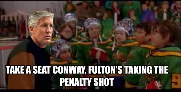 ShooterMcGavin's tweet photo. If Pete Carroll were coaching the Ducks in the '92 Hockey Pee Wee Championship game http://t.co/41fSKabUzC