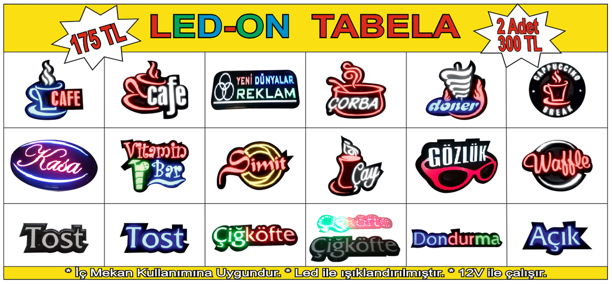 Yeni Ürün, Farklı Tabela
yenidunyalar.com/led-on-tabela.…