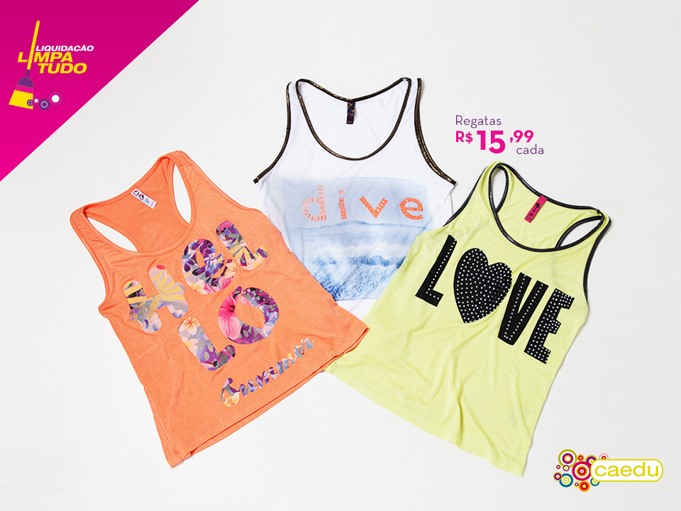 CaeduModa's tweet image. Regatas garantem conforto nessa temporada. Compre já a sua por apenas R$15,99 aqui na Caedu!