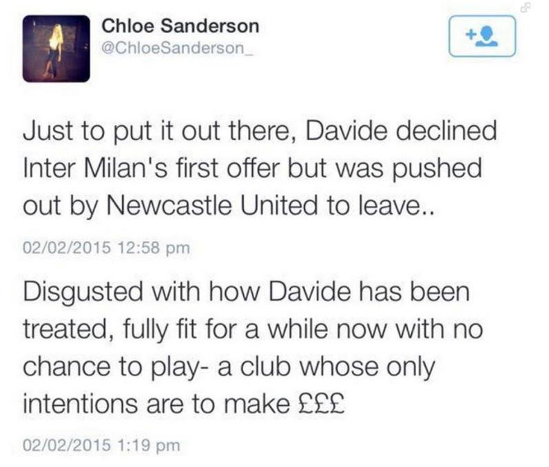 Inter, fidanzata Santon: «Aveva detto di no, lo hanno obbligato» 34 B82AxMcCMAA WJJ