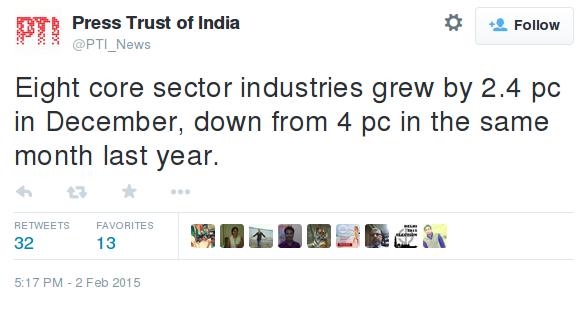 TruthOfGujarat's tweet photo. Growth of 8 core sector industries fell by 1.6 percent in a months span. Modi's luck, Modi's magic. #VoteForLuck http://t.co/3pKRgs46VB