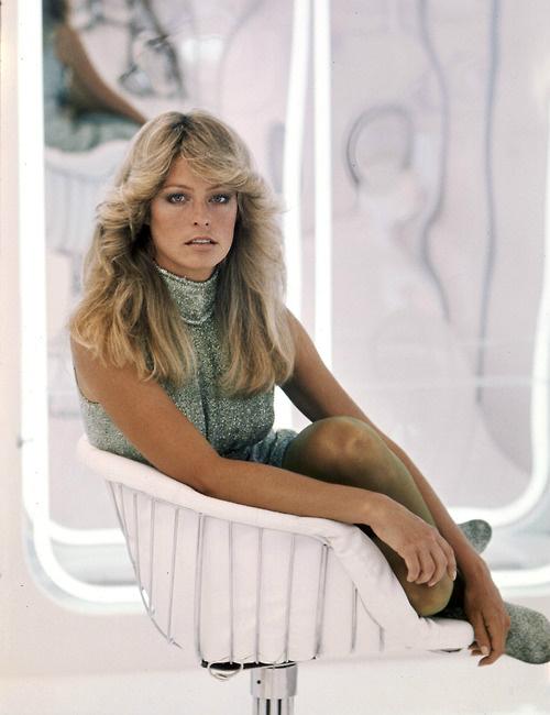 Publicity photo of Farrah Fawcett for LOGAN\S RUN  1976.  Happy birthday Miss Fawcett. 