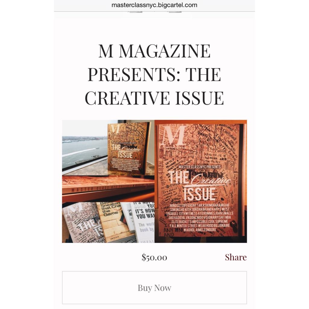 MasterClassNYC_'s tweet image. BUY NOW. #TheCreativeIssue #MMagazine #MindsetDifferent masterclassnyc.com