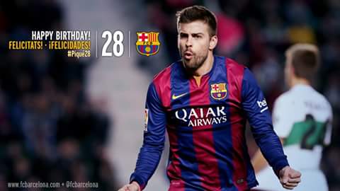 Happy birthday to Gerard Pique 
He is now 28 years old 