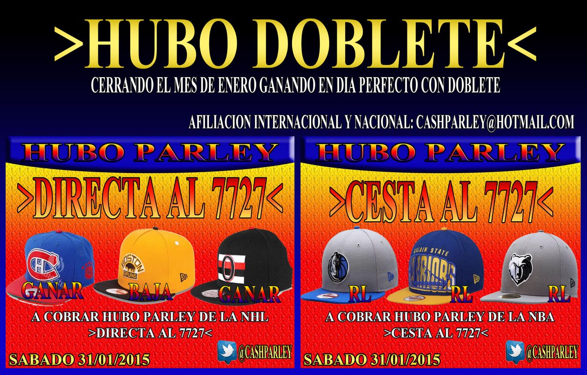 CashParley's tweet image. #ACTIVADA HOY LUNES AYER OTRA VEZ #HUBODOBLETE HOY PRO MAS
↓↓↓↓↓↓↓↓↓

►CESTA AL 7727◄ #3NBA
►DIRECTA AL 7727◄ #3NHL