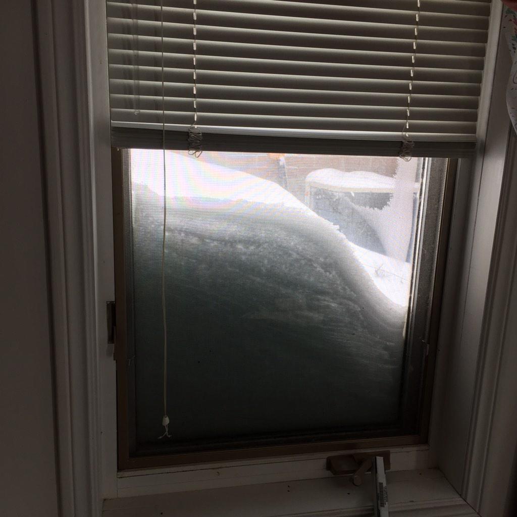 MaazIYasin's tweet photo. The gorgeous 'view' outside my window today #8amSnowClimbs #BadIdeasStartHere #uwaterlooprobs http://t.co/844IkyQ0pe