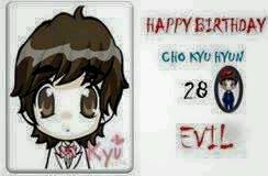 Happy birthday..  Cho kyuhyun 28th..   1988-feb-03/03-feb-2015...  HAPPY CHO EVIL DAY.:-* 