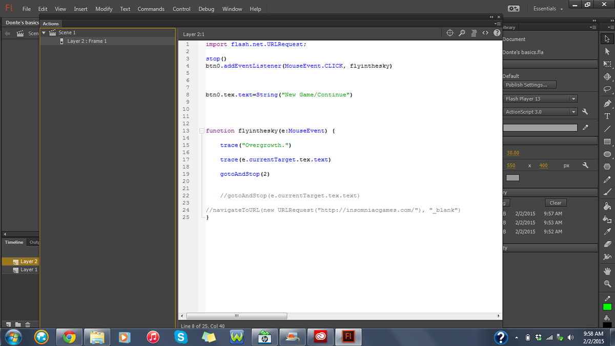 DJH_ArtistGamer's tweet image. Working on ActionScript in Flash! #basiccoding #MadGenius